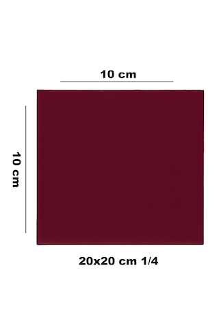 Airlaid Bordo Kumaş Dokulu Kare Peçete 20 20 50'li Paket