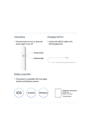 Springsun Siyah T8 3 Nesil Akıllı Kalem, Silikon Uçlu, Ve Android Cihazlara Uyumlu, Dahili Litiyum Pil İle 8 Saat Kullanım Süresi