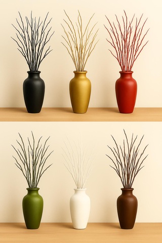 Gerçek Kurutulmuş Ağaç Dalı Demeti Siyah El Boyaması 100 C...