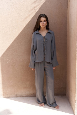 Mai Collection Mai Studios Co. Bali Boncuklu Antrasit Müslin Takım Antrasit