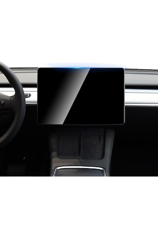Tesla Model 3 Caseworld Araç Multimedya Uygulama Aparatlı Ekran Koruyucu Şeffaf