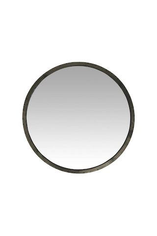 Sade Metal Dekoratif Duvar Aynası Siyah