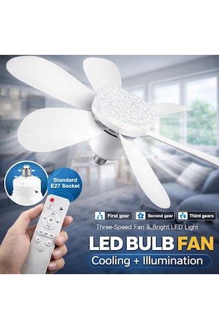 2in1 Tavan Vantilatörü 3 Işıklı Ve 3 Hız Modu Kumandalı Aydınlatma Fan Avize