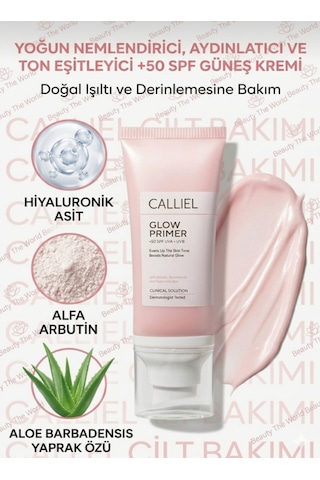Calliel Ton Eşitleyici Aydınlık Verici Yoğun Nemlendirici Güneş Kremi SPF50+ 80 ML