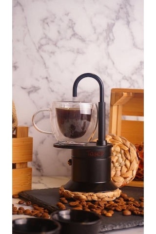 Taşev Bologna Siyah Açık Moka Pot T3503