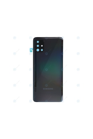 Samsung Uyumlu A51 Logolu Arka Pil Kapağı, Lens Hariç Sm-a515f - Siyah