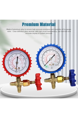 Ximistore9 "çoklu Soğutucu Uyumlu, Ayarlanabilir Klima Ve Dondurucu Bakım Manometresi"