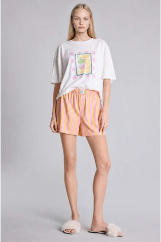 Defacto Oversıze Kısa Kollu 2li Pembe Şortlu Pijama Takımı I0437ax26hspn452 Pembe-pn452