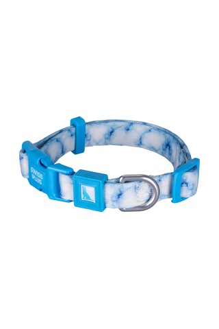 Swissplus Urban Paws Sky Marble Recycled Köpek Tasması - 15 Mm Beyaz - Mavi