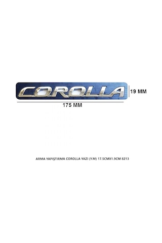 Toyota Corolla Arma Bagaj Yazısı Y.m. Yapıştırma 17.5cmx1.9cm 8213