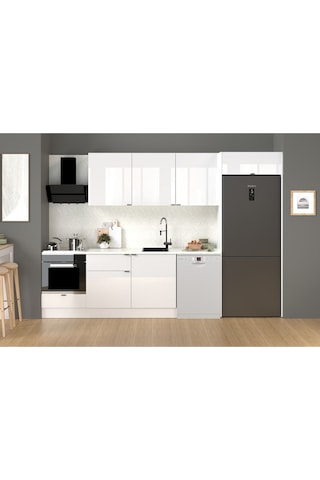 320 Cm %100 Mdf Tezgahlı Efil Ankastre Mutfak Dolabı Beyaz