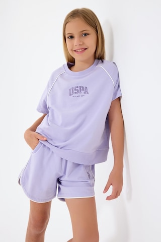 U.s. Polo Assn. Kız Çocuk Mor Şort Takım Us2528-c-v3 Mor