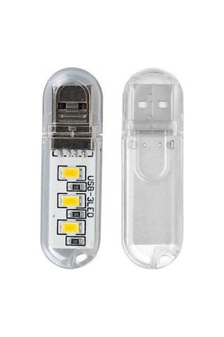 Powermaster Pm-34390 Flash Bellek Görünümlü Taşınabilir 3 Led Beyaz Işık Usb Gece Lambası