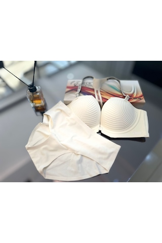 Ece's Design Dikişsiz Destekli Sütyen & Slip İç Giyim Takımı W2007 Beyaz