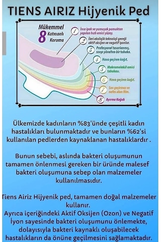 Tiens Airiz Hijyenik Kadın Ped 6 Set