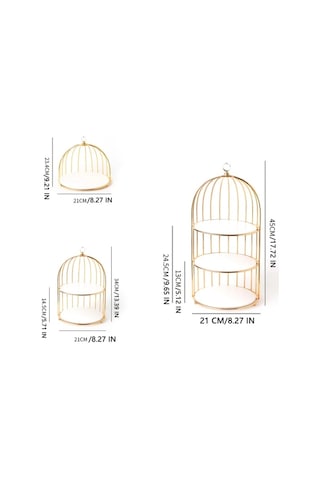 Fochsia Mumm Hiboux 3 Katlı Altın Zarif Pasta Standı Çay Partisi, Düğün, Hediye