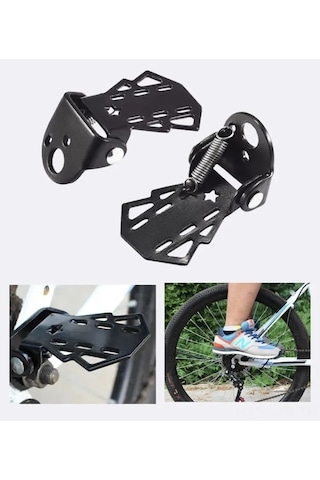Ranyeek Dağ Bisikleti İçin Katlanır Mangan Çelik Pedal - Siyah, Çocuk Denge Tahtası Uyumlu Diğer