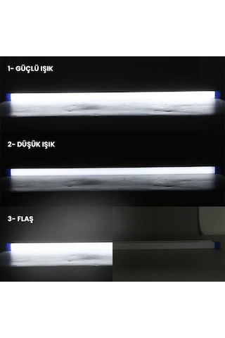 Powermaster T570 70cm 100w Çubuk Portatif Led Işıldak Şarjlı Tüp Lamba 1800mah Çok Renkli