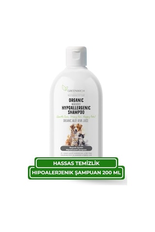 Hassas Bakım Kedi Ve Köpek Şampuanı 200 Ml %99,74 Organik İçerikli Vegan Şampuan Hassas Ciltler İçin Nazik