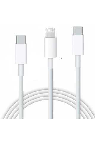 Schitec SCHSX31C 2 İn1 5A 120 W Type-C Type-C Lightning Hızlı Şarj Kablosu 120 CM