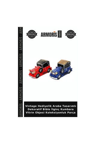 Vintage Hediyelik Araba Tasarımlı Dekoratif Biblo İlginç Kumbara Vitrin Objesi Koleksiyonluk Parça