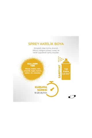 Polisan Akrilik Krom Sarı Sprey Boya 400 ml - RAL 1023
