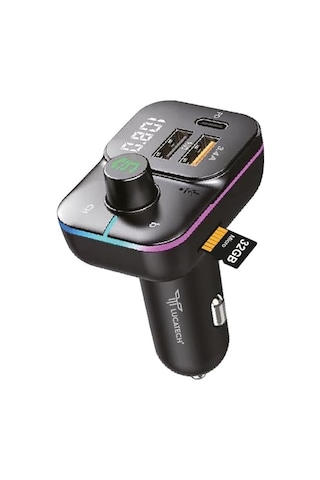 Usb Flash + Hafıza Kart Uyumlu Fm Transmitter - Araç Şarjı Ve Bluetooth Kiti