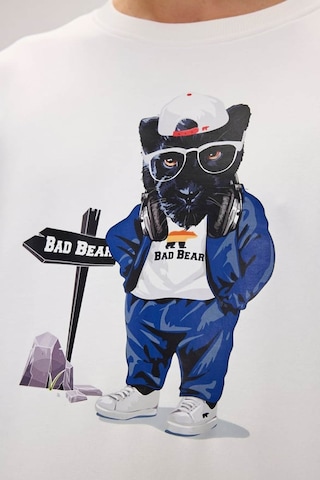 Bad Bear Panther Crewneck Off White Erkek Beyaz Bisiklet Yaka Sweatshirt 001 Beyaz