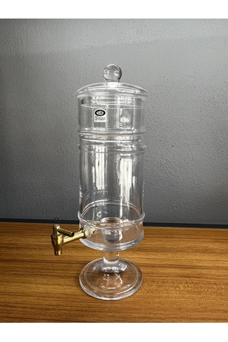 Lüks Musluklu Cam Lohusa Şerbetlik Damacana Sebil 1,50 Lt Şeffaf