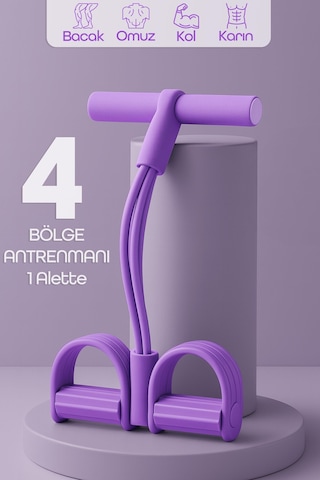 Body Trimmer Mekik Kürek Çekme Bel İnceltme Aleti Evde Spor Lastikli Egzersiz Lastiği Mor