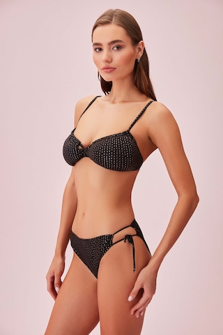 Suwen Line Lurex Yanı Bağcıklı Parlak Bikini Alt Sb254301312d1312 Çizgili Simli