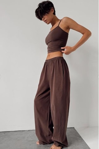 Kahverengi Geniş Paça Basic Kadın Eşofman Altı Mg2553 Kahverengi