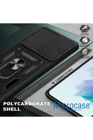 Microcase Xiaomi 17t Pro İle Uyumlu Qubec Serisi Kamera Kapaklı Yüzük Standlı Kılıf-al5117