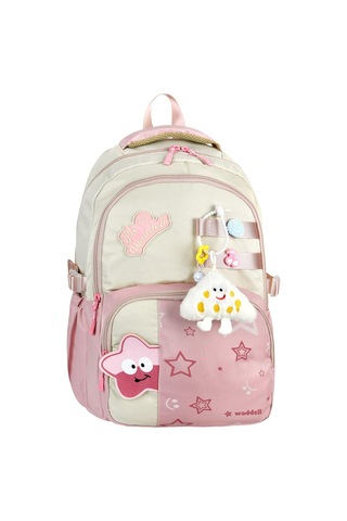 Lisanslı Twil Yıldız Desenli Günlük Sırt Çantası,peluş Oyuncak Hediyeli Okul Sırt Çantası Pembe
