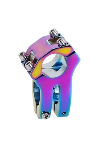 Bisiklet Kısa Gidon Boğazı Wake Alüminyum Rainbow Rengarenk Yedek Parça 31,8mm Açık Gri