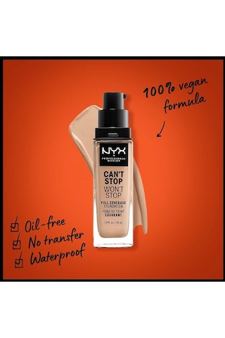 NYX Professional Makeup Can't Stop Won't Stop Full Coverage Foundation 07 Natural 30 ML
