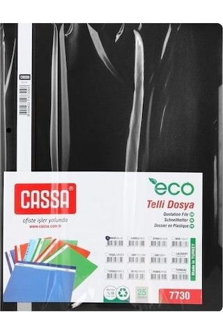 Plastik Telli Dosya Siyah 50 Li Cassa