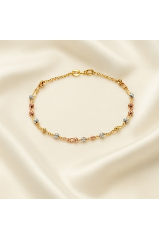 Ariş Çift Sıra Dorika Toplu Altın Bileklik Çok Renkli