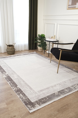 Mariesse Home Saloon Akrilik Dokuma Salon Mutfak Koridor Kesme Yolluk Dokuma Makine Halısı Gri