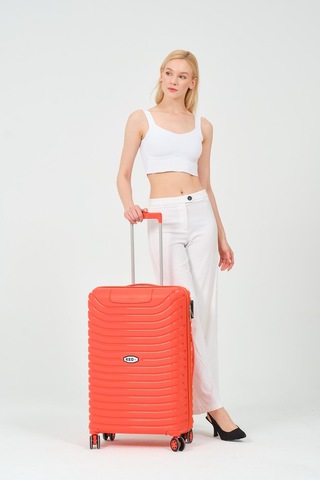 Keo-plus Turuncu Orta Boy Silikon Kırılmaz Pp Valiz Siyah