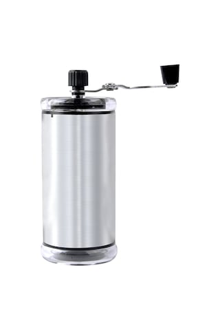 Tenfowee El Değirmeni Kahve Öğütücü - Paslanmaz Çelik Ve Akrilik, Ayarlanabilir Öğütme, Kolay Kullanım Gümüş