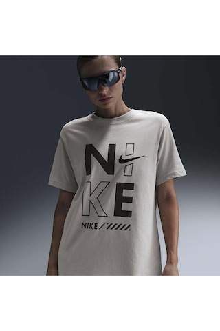 Sportswear Gel Boyfriend Loose Cut Short-sleeve Kadın Tshirt Gri