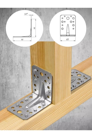 Bolt Proff Güçlendirilmiş Galvanizli Köşe Bağlantı Elemanı 90x90x65 Mm 10 Adet 221160092