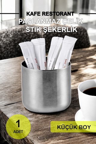 Kafe Restorantlar Için Stik Stick Şekerlik Çubuk Şekerlik Küçük Krom