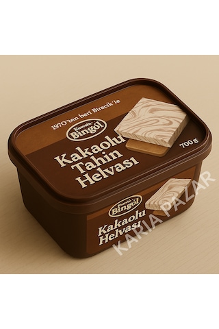Bingöl Kakaolu Tahin Helvası 700 G El Yapımı Büyük Boy