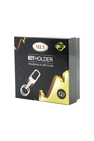 Mls M-304 Renkli Metal Anahtarlık Kemer Geçmeli, Çift Halkalı - 12'li Paket Çok Renkli