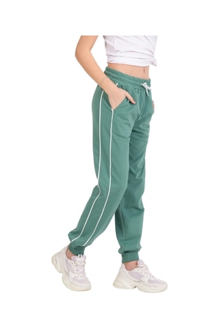 Kız Çocuk Eşofman Alt 2 İplik-yanları Çift Biyeli Ve Cepli 8-16 Yaş 12400 Su Yeşili