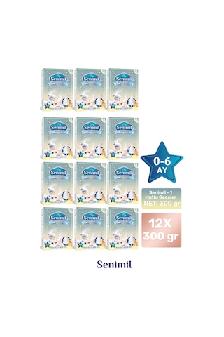 Senimil 1 Mutlu Geceler Bebek Sütü 300 G 12 Adet