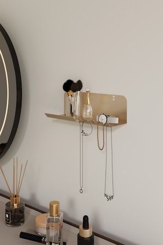 Anahtarlık Modern Metal Antre Ve Takı Düzenleyici Duvar Rafı Gold Altın