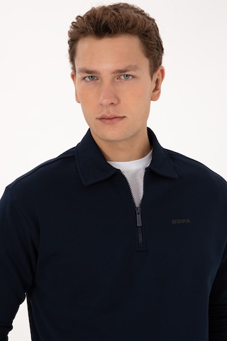 U.S. Polo Assn. Erkek Regular Fit Yarım Fermuarlı Şardonlu Lacivert Basic Sweatshirt 50313783-VR033